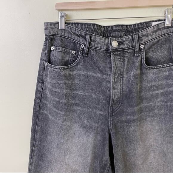 NWT Rag & Bone Maya High Rise Shorty Wide Leg Jeans in Black Opal Size 34 - Picture 6 of 16